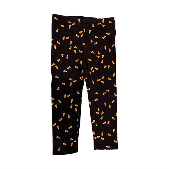 ❄️ Candy Corn Black Leggings Size:2T - Picture 3 of 7